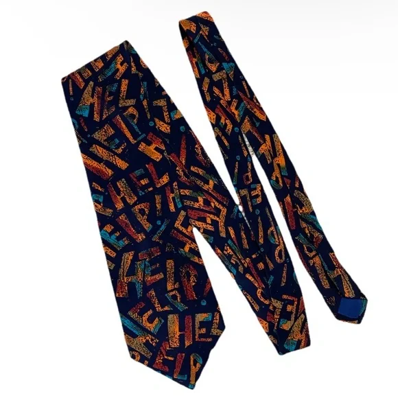 THE BEATLES | Vintage HELP 100% Silk Print Tie - Picture 1 of 8